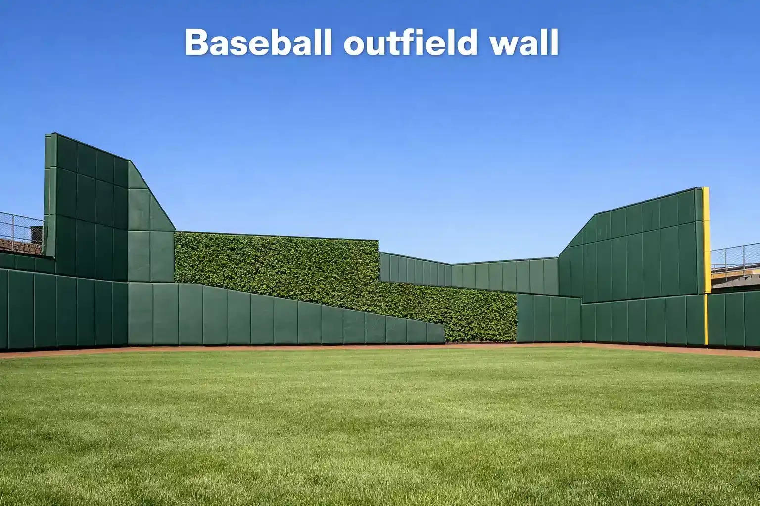 Unique outfield wall showing ballpark character